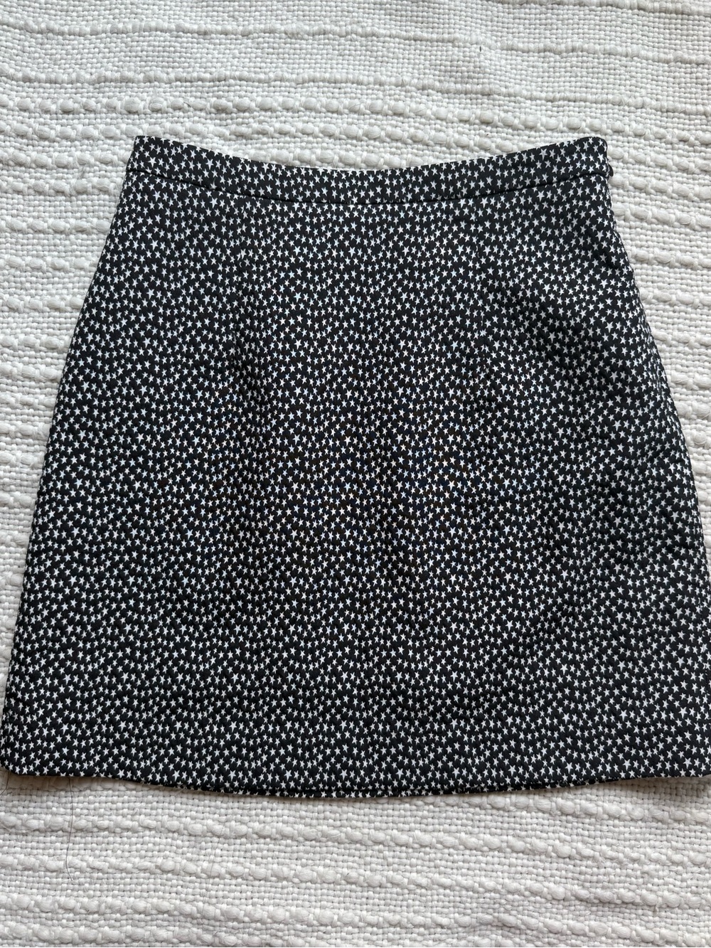 Vintage Express Black Mini Skirt with White Star Dot Pattern